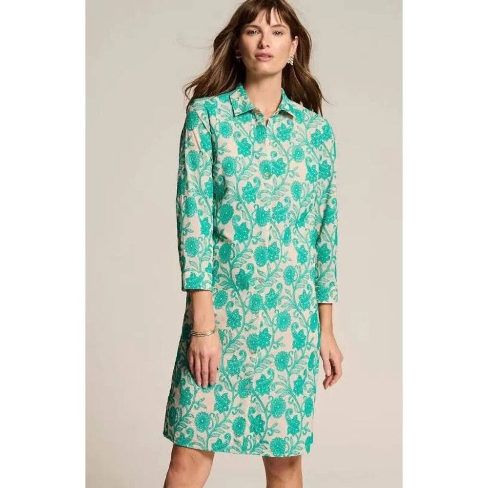 j.jill Embroidered A-Line Shirtdress Size STALL $149